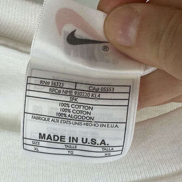 VTG 90s Nike Tee Power Is Nothing WIthout Control XL White T-Shirt USA Made NWOT - Picture 5 of 7